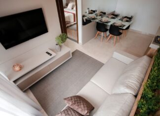 8 Apartment Decor Ideas That Make a Rental Feel Like Home Stylish open-plan living room and dining area with contemporary furniture and decor.