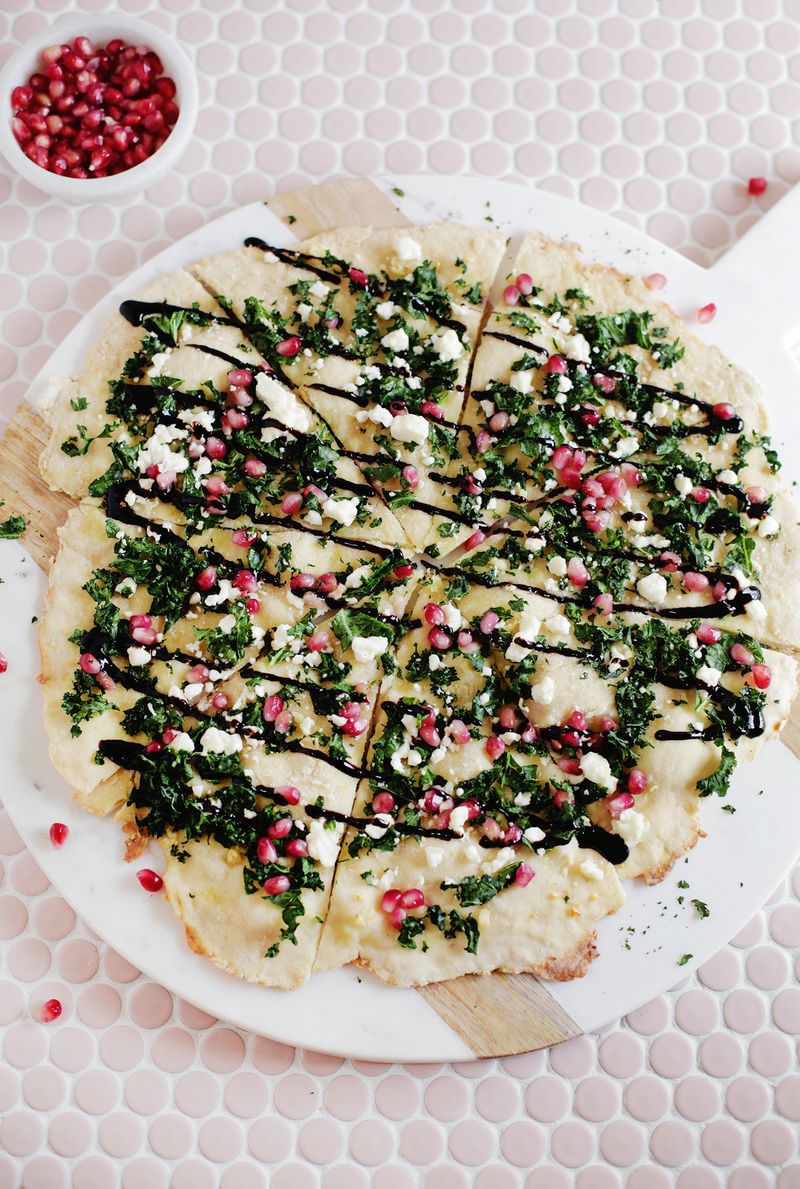 Pomegranate, Kale and Balsamic Pizza
