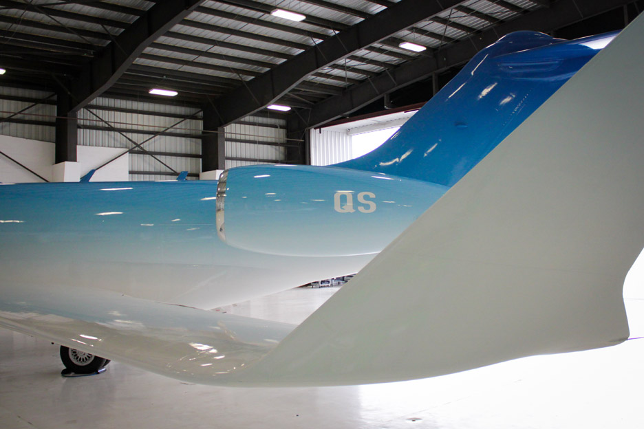 Snarkitecture Customises Private Jet With Blue Ombre Finish