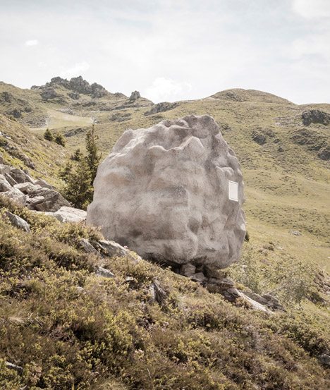 Mountain Hideaway Hidden Inside A Concrete Boulder In The Alps