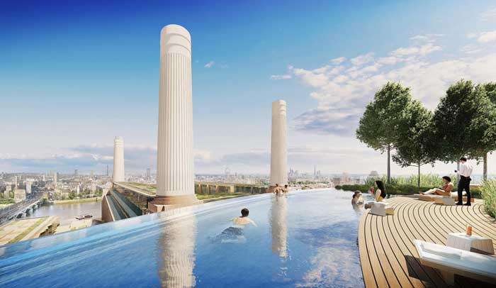Foster-designed Hotel At Battersea Power Station To Feature Rooftop Infinity Pool