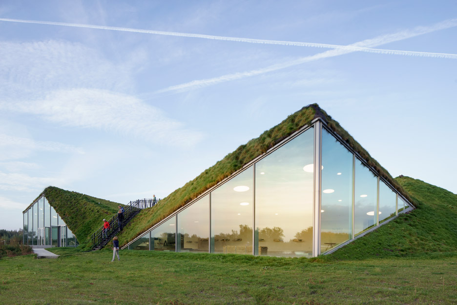 Studio Marco Vermeulen Adds Grass Blanket Over Rooftop Pyramids Of Dutch Island Museum