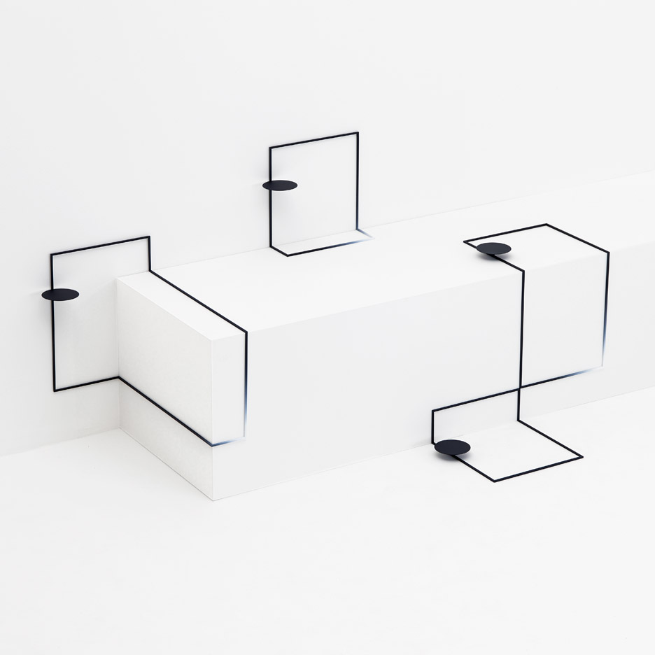 Nendo’s Sketch-like Border Tables Fit The Contours Of A Tokyo Gallery