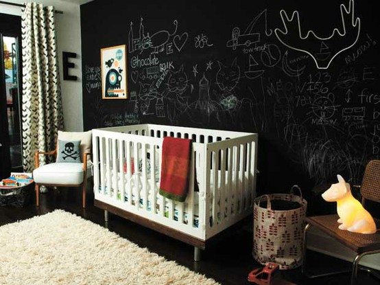Chalkboard wall in the nursery ideas
