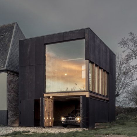 Blackened Timber Reading Room Extends A Coastal Home In Northern France