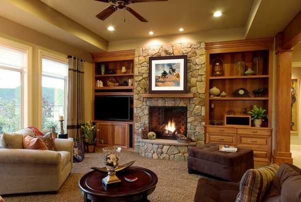 Fireplace And Fitting Decoration To The Fireplace Around