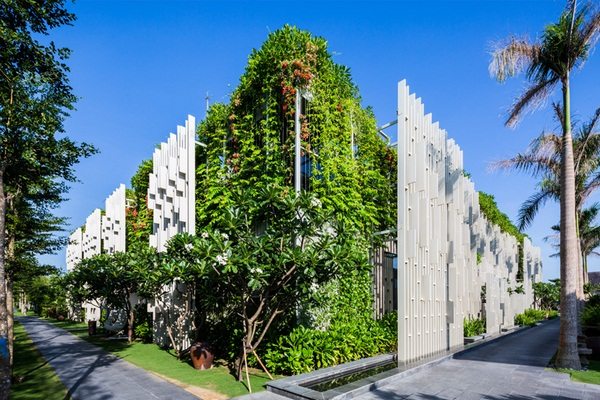 Vertical Garden Decorated The Walls Of A Spa Centre In Viet Nam