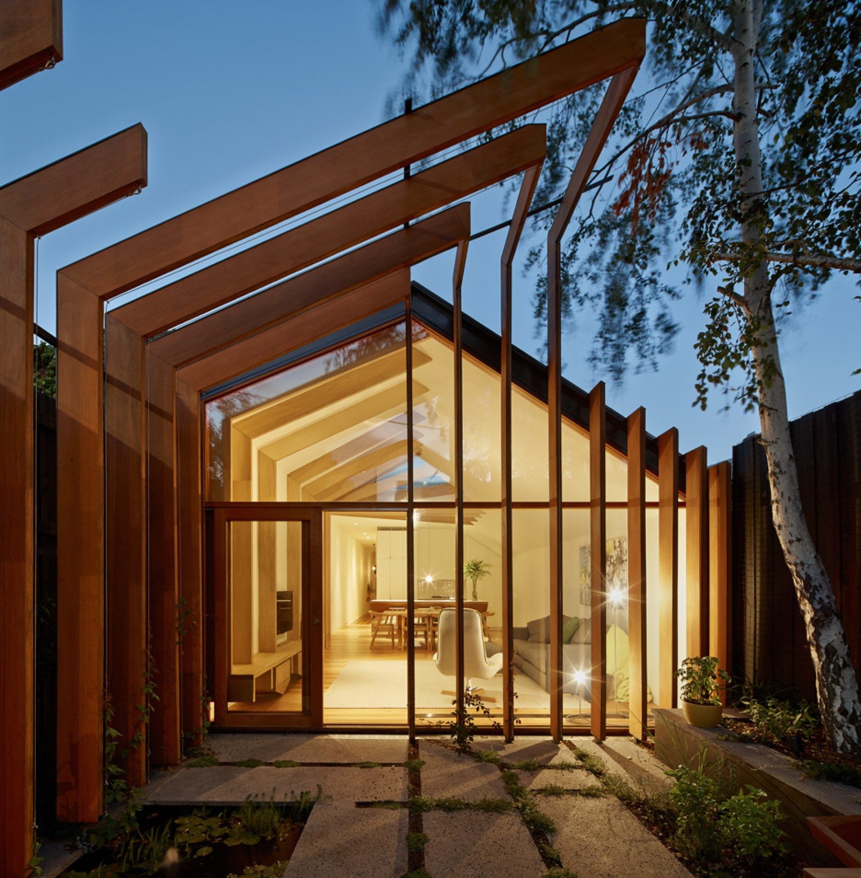 Wooden Beams Create Sewing-inspired Details At Cross-Stitch House By ...