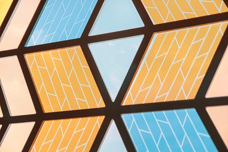 Marjan Van Aubel’s “stained Glass Window” Harvests Solar Energy To Charge Mobile Phones