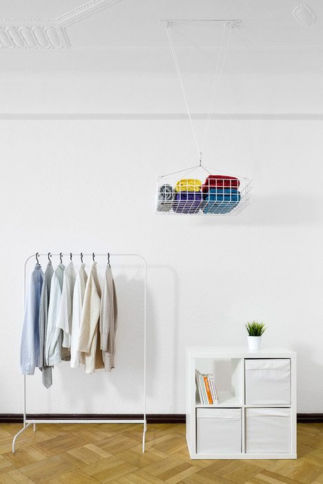 Dalt Storage System Hangs From The Ceiling To Save Space In Small Apartments