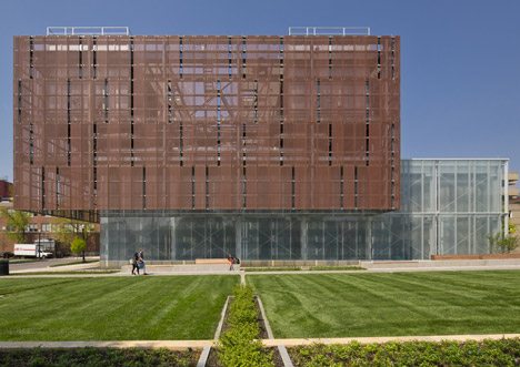 Leers Weinzapfel Wraps New Water-cooling Plant In A Copper-coloured Screen