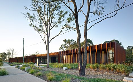 Rusty Metal Panels Clad Kirk’s Fitzgibbon Community Centre In Brisbane