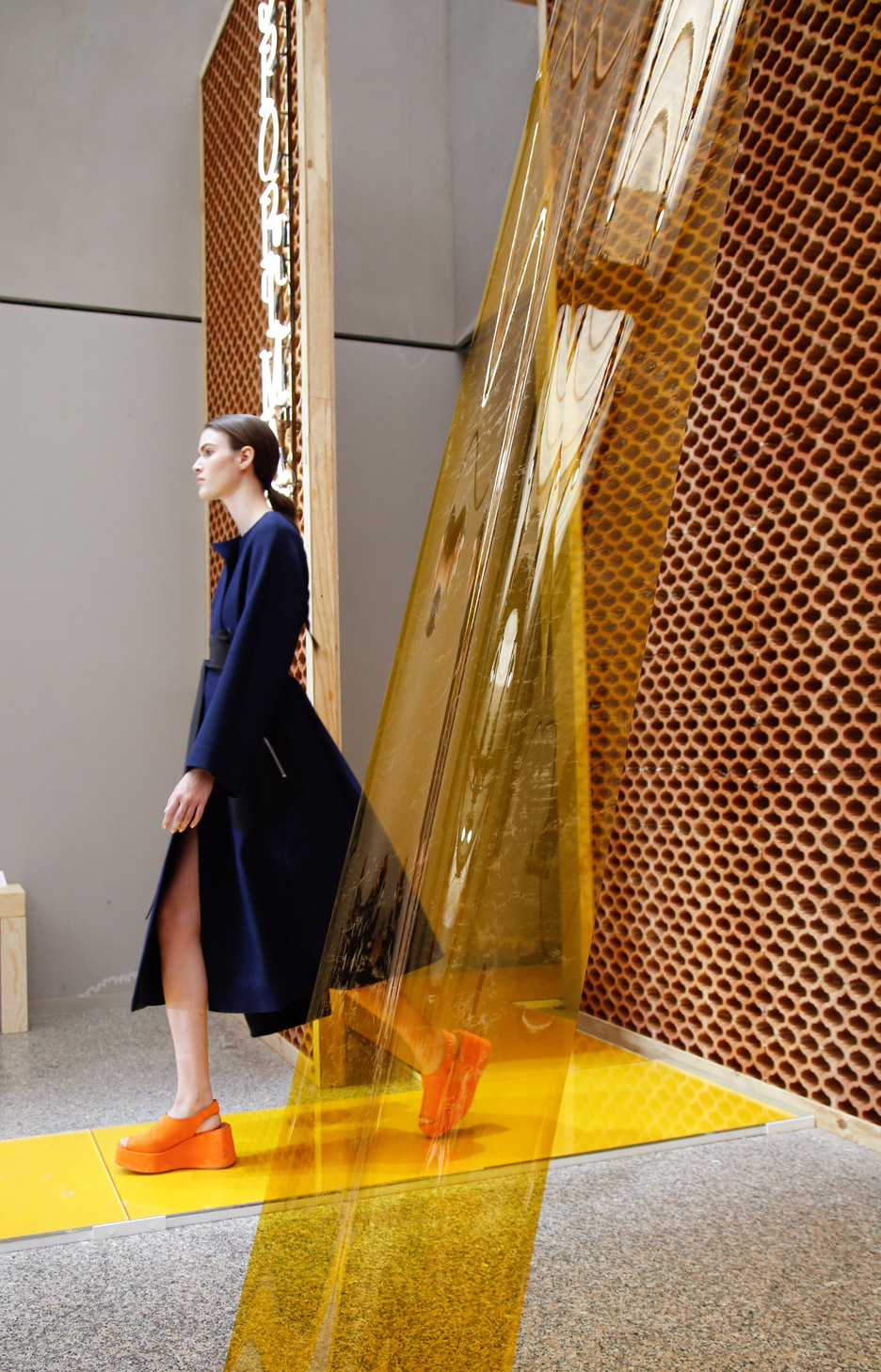 Formafantasma Uses Terracotta And PVC To Create “deconstructed Architecture” For Sportmax Catwalk