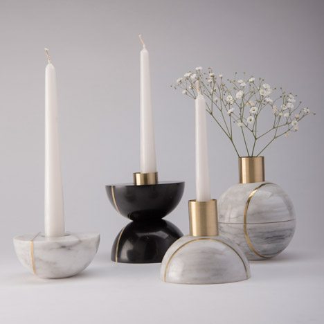 Marble Candle Holder By Peca Can Be Split To Create Two Objects