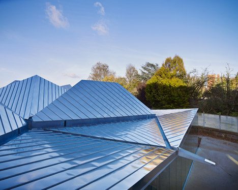 Metallic Polygonal Roof Tops La Madeleine Library By Tank Architectes