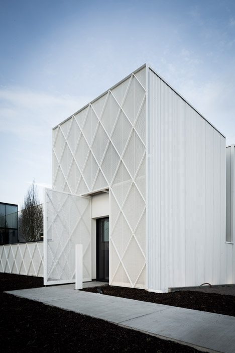 Diamond-patterned Fencing Clads Facade Of Office And Workshop By CAAN Architects