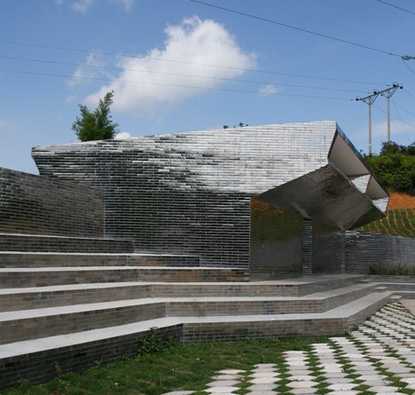 Rural Urban Framework Uses Mirrored Tiles To Camouflage Toilets At Mulan Primary School