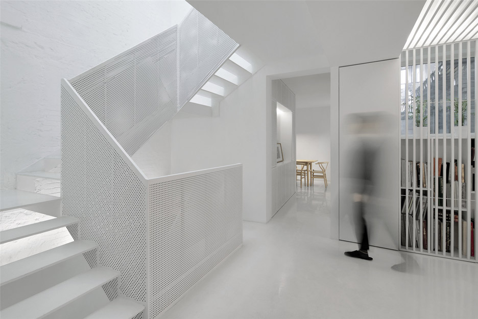 Arch Studio Adds Sculptural White Staircase And Glass Roof Extension To Beijing House
