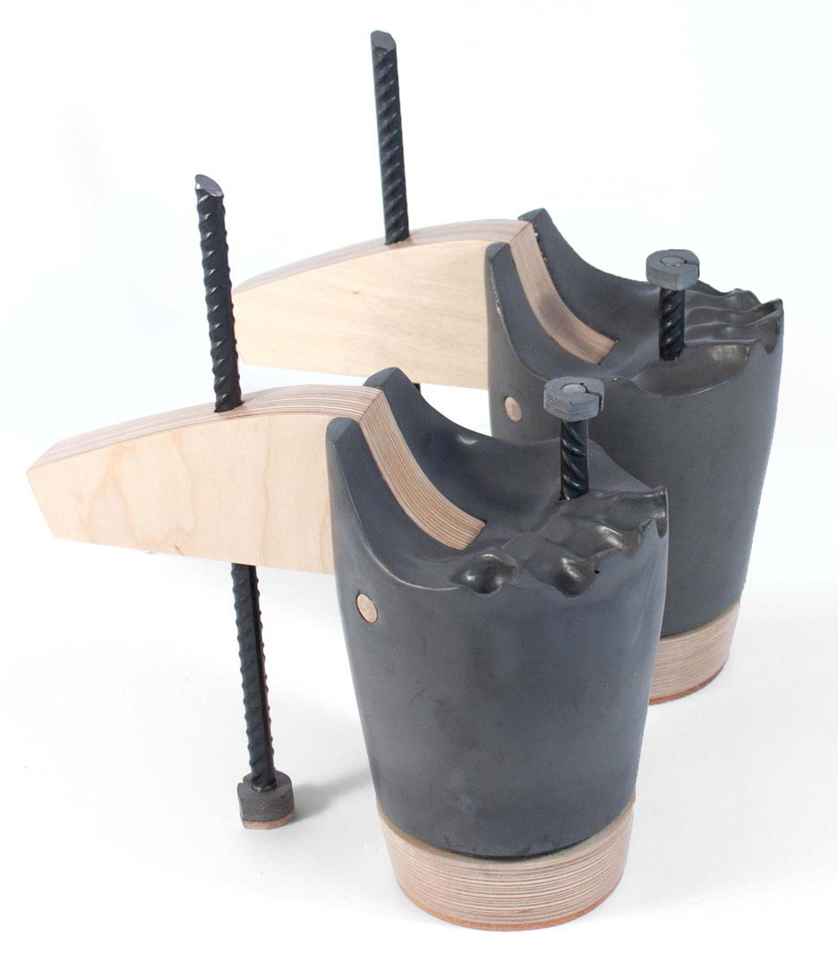 Sandra Plantos' abstract concrete shoes purposefully prevent movement