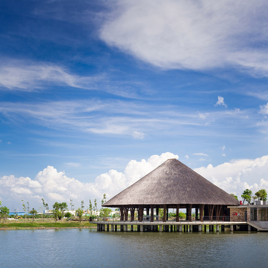 Thatched “umbrella-like” Roof Tops Bamboo Community Centre By Vo Trong Nghia