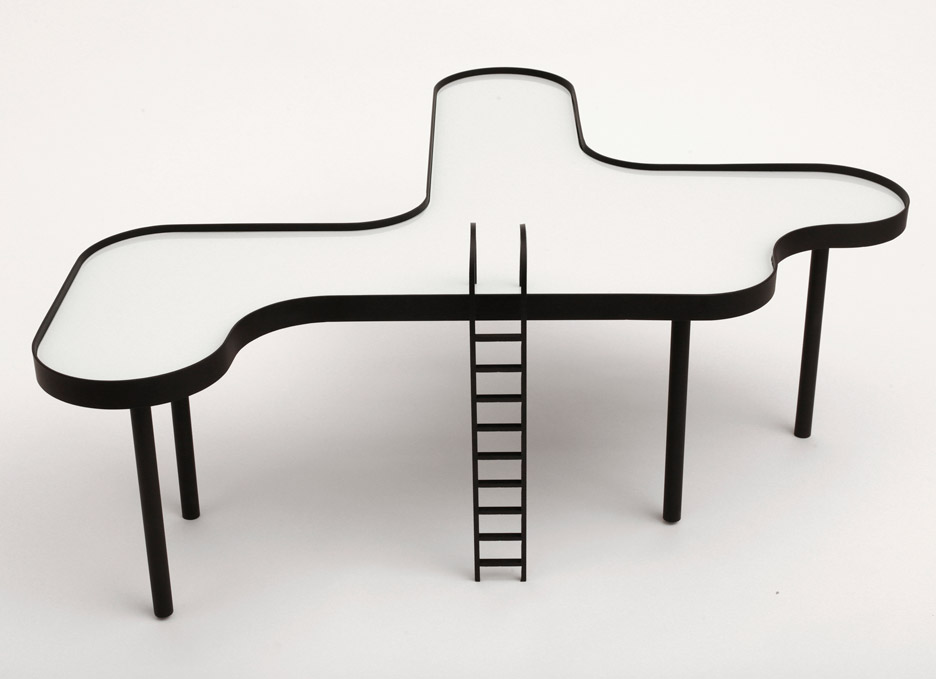 Swimming Pool-shaped Tables By Rain Include Removable Ladders