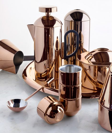 Tom Dixon Designs Brew Coffee Set Of Reflective Copper Products