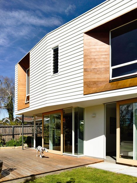 Tasmanian House Extension By Preston Lane Features Faceted Wooden Window Recesses