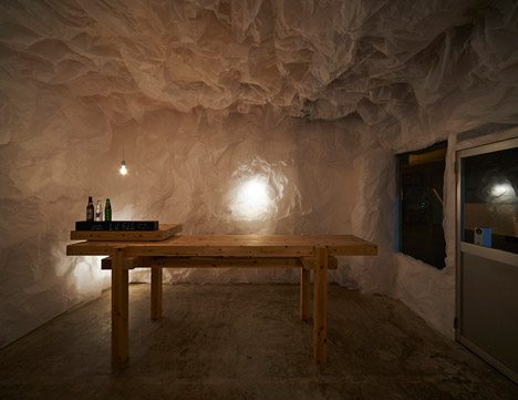 Naoya Matsumoto Design Uses Crumpled Paper To Create Grotto-like Bar In Osaka