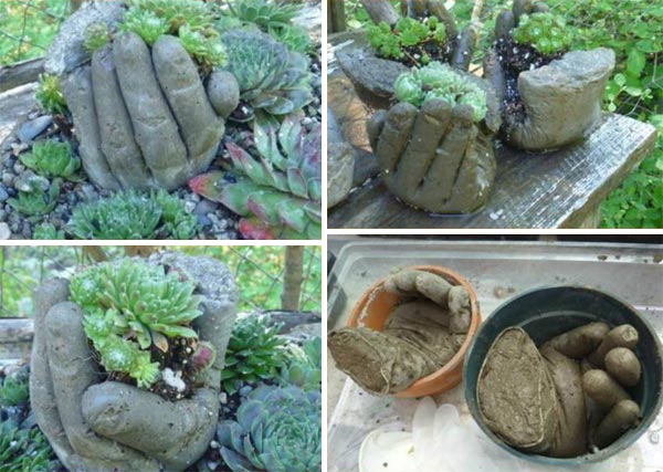Lovely Concrete Hand Planters