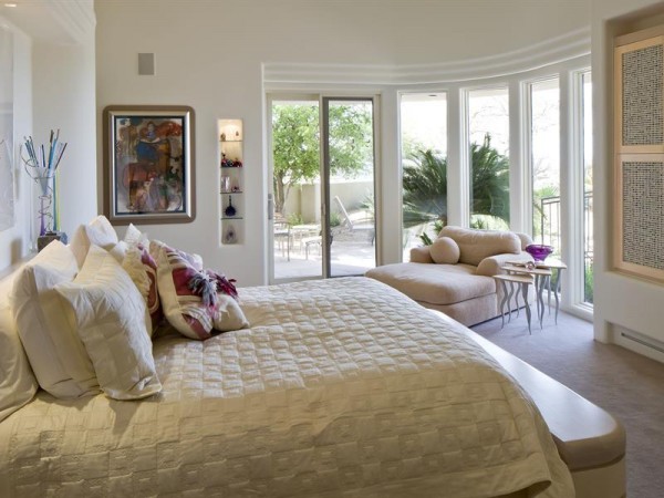 The bedrooms, of which there are four, are more indicative of casual elegance than high desert style.