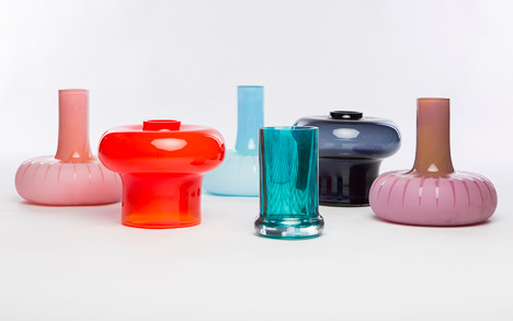 Graphic Vases by Kristine Five Melvaer for Magnor Glassverk