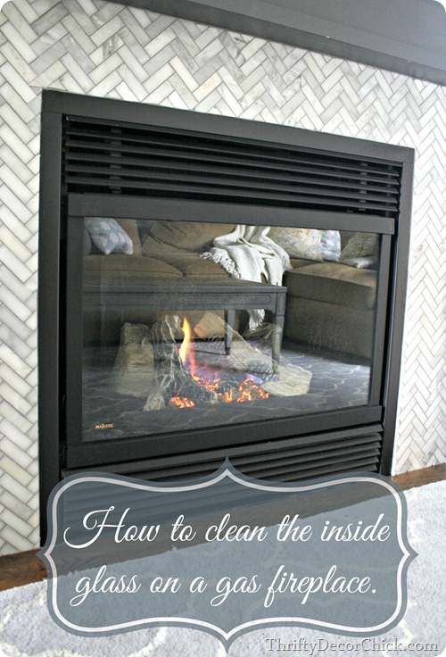 how to clean inside glass on gas fireplace