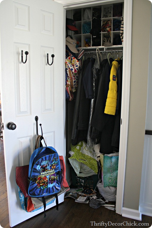 organizing coat closet