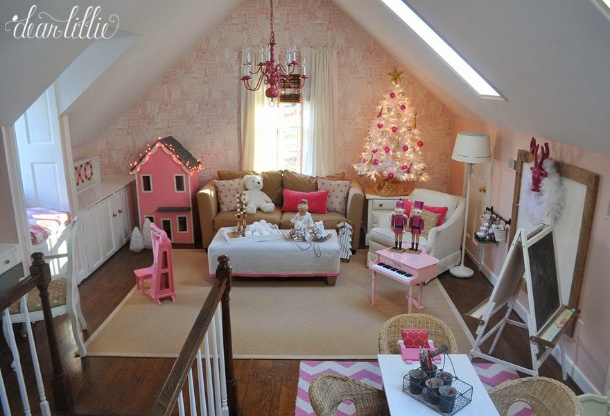 A Very Pink Christmas Playroom