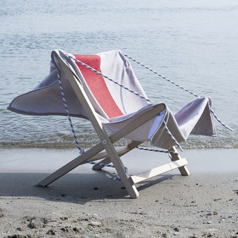 Beach Towels Double As Seats For Júlia Esqué's Marina Deck Chair