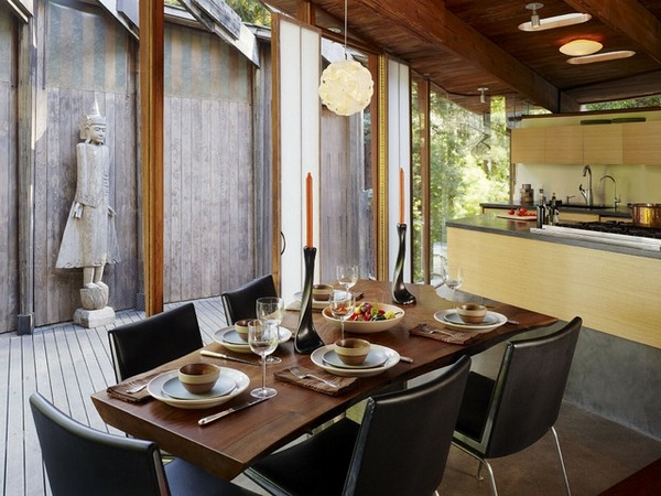 modern dining table design natural wood look stylishly elegant