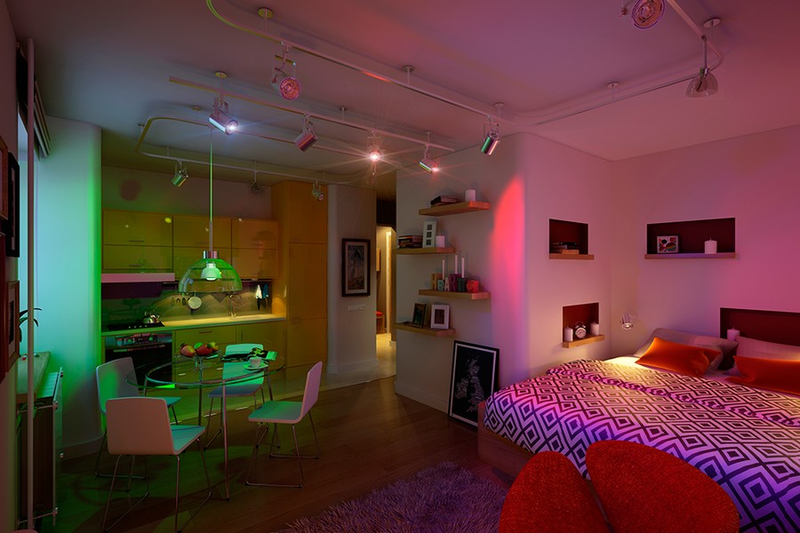 modern home 4 Vivid Ambiance Cleverly Achieved in Small Apartment Near Saint Petersburg 