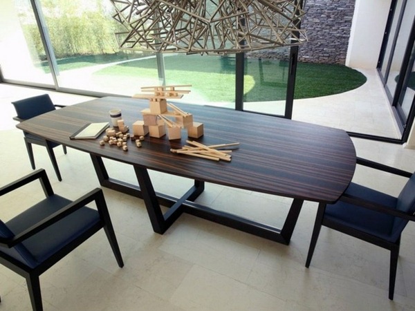 Natural wood furniture solid wood table made ​​modern stylish cross legs