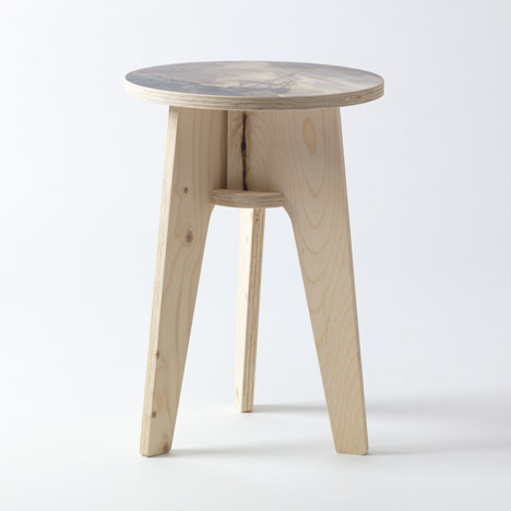 Plywood print stools by Piet Hein Eek for NLXL