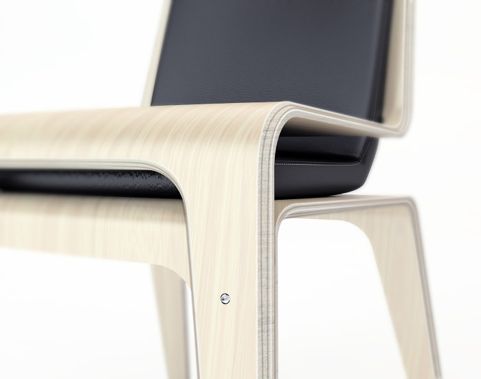 détails chaise cuir bois design - Projet étudiant : Chaise Flexy par Léo Marzolf ISD Valenciennes
