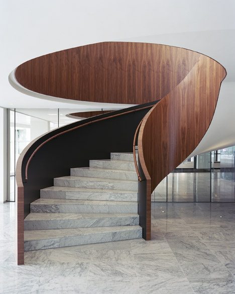 Powerhouse Remodels Rotterdam Office Foyer In Marble And Dark Wood To Resemble A Hotel Lobby